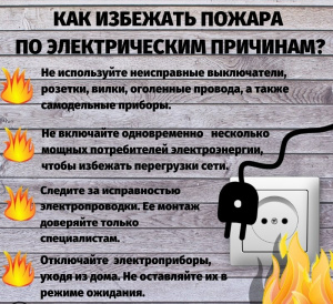 Как избежать пожара по электрическим причинам?